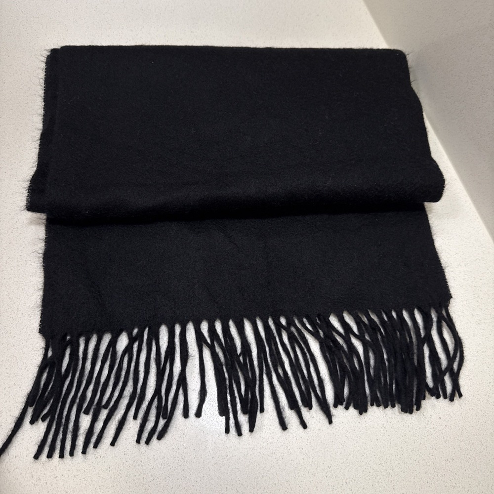 Charter Club 100% Cashmere Herringbone Rectangle Scarf  One Size Black